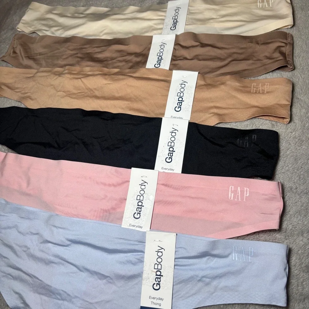 GapBody Everyday Thong Seamless Underwear Set of 6 Multi Color Small NWT